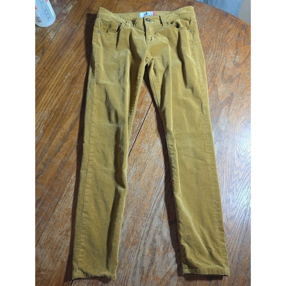 Cabi Corduroy Pants Women's 4 Skinny Mustard Brown Skinny Fit Casual Trouser